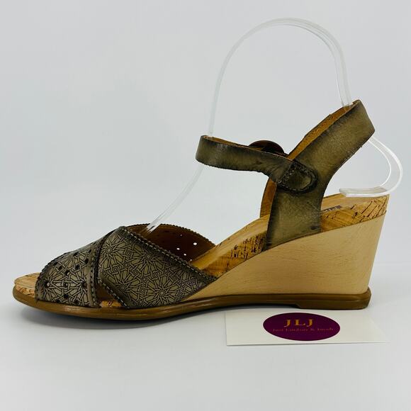 Pikolinos Women's Vigo Laurel Leather Wedge Sandals W3R-1613 Size 40/ 9-9.5 US - Picture 8 of 12